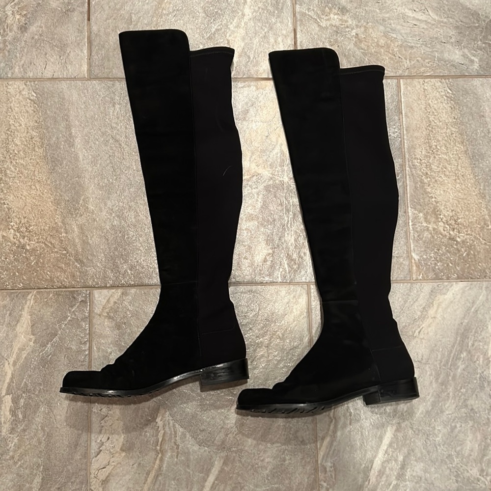 Black suede Stuart weitzman over the knee size 7.5
